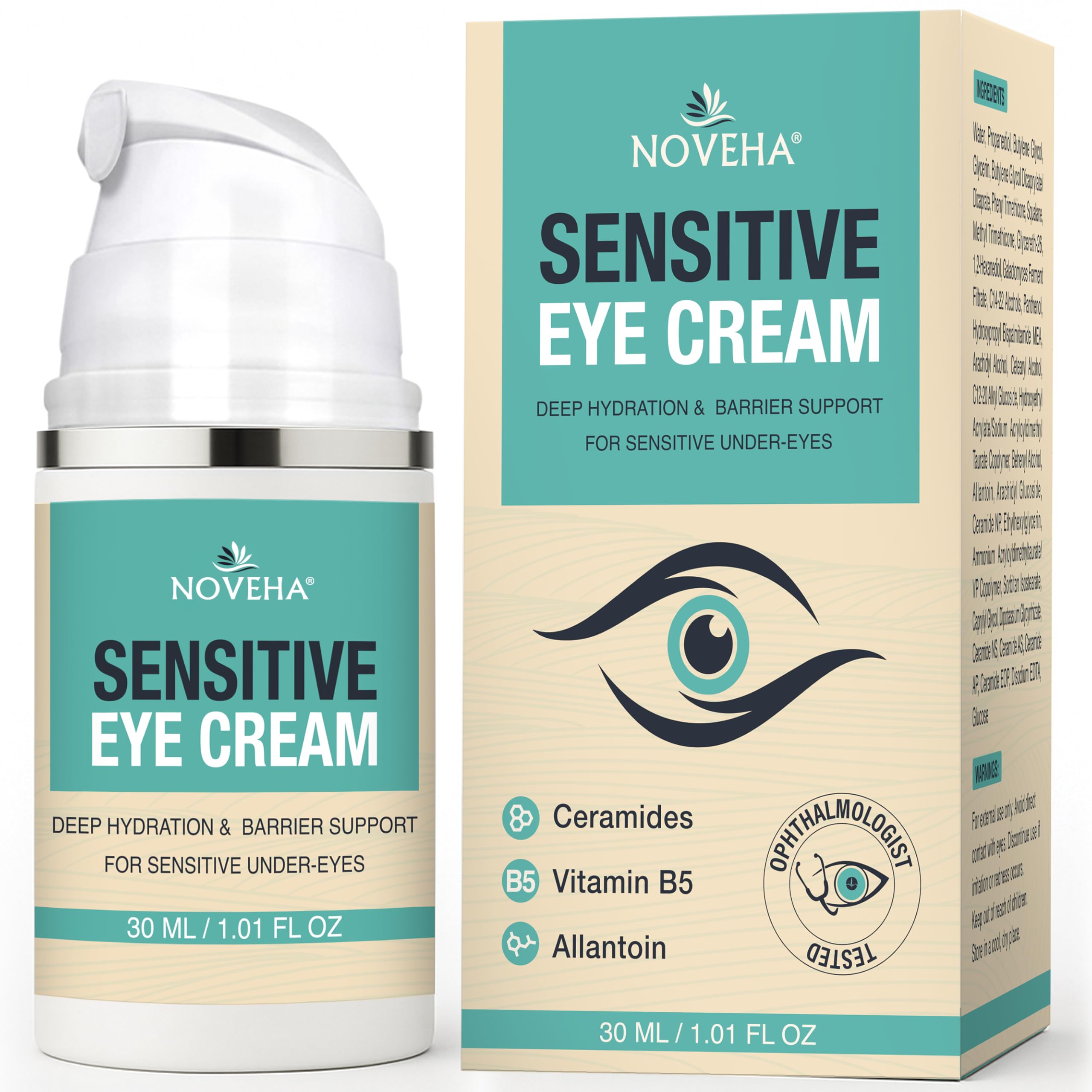 Amazon.com: NOVEHA Hydrating Eye Cream for Sensitive Skin (30 ml